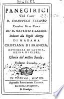 Panegirici del Conte D. Emnuele Tesauro ...