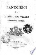 Panegirici di d. Antonio Venier sacerdote veneto