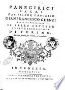 Panegirici sacri del signor canonico Gian-Francesco Guenzi pubblico professore ... di Turino