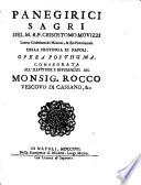 Panegirici Sagri ; Opera posthuma