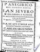 Panegirico del glorioso martir San Severo, etc