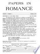 Papers in Romance