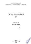 Papers on Grammar