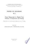 Papers on Grammar