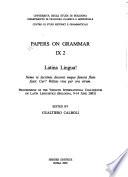 Papers on Grammar