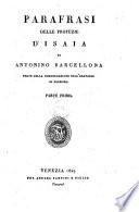 Parafrasi delle Profezie d'Isaia ; Parte prima