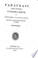 Parafrasi delle Profezie di Geremia e Baruch ; Parte seconda