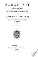Parafrasi delle Profezie di Osea, Gioele, ed Amos