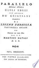 Parallelo della storia degli Ebrei con quella de Cristiani