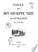 Parole ai fiumalbini nell'anno 1863 di Don Giuseppe Nizzi