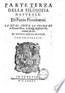 Parte ... della filosofia naturale die Portio Piccolomini