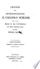 Parte seconda, contenente la geometria analitica
