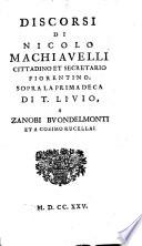 Parte Terza, Continente de' Discorsi sopra la prima Deca di Tito Livio, libri tre
