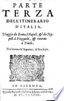 PARTE TERZA DELL'ITINERARIO D'ITALIA