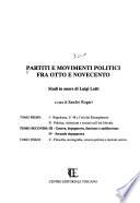Partiti e movimenti politici fra Otto e Novecento: Guerra, dopoguerra, fascismo e antifascismo. Secondo dopoguerra