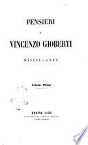 Pensieri di Vincenzo Gioberti miscellanee