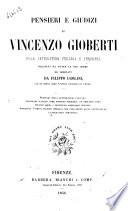 Pensieri e giudizi di Vincenzo Gioberti sulla letteratura italiana e straniera raccolti da tutte le sue opere ed ordinati da Filippo Ugolini