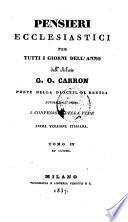 Pensieri ecclesiastici per tutti i giorni dell'anno. Prima version Italiana