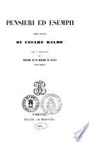 Pensieri ed esempii opera postuma di Cesare Balbo