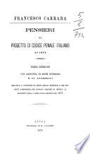 Pensieri sul progetto di Codice penale italiano del 1874 Francesco Carrara