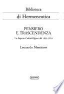 Pensiero e trascendenza