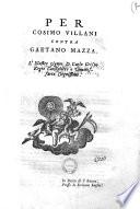 Per Cosimo Villani contra Gaetano Mazza [Angelo Cardea]
