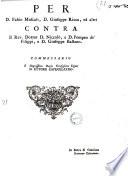 Per d. Fabio Muscati, d. Giuseppe Ricca, ed altri contra il rev. dottor d. Niccolò, e d. Pomepo de' Filippi, e d. Giuseppe Bastano [Niccolò Pierro]