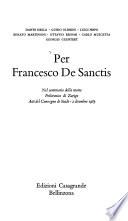 Per Francesco de Sanctis