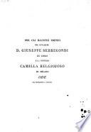 Per gli imenei del cavaliere Giuseppe Sebregondi di Como e la contessa Camilla Belgiojoso di Milano ode