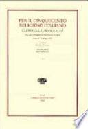 Per il Cinquecento religioso italiano