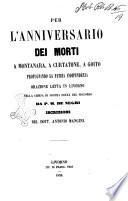 Per l'anniversario dei morti a Montanara, a Curtatone, a Goito propugnando la patria indipendenza orazione letta in Livorno ...