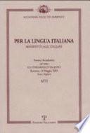 Per la lingua italiana