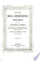 Per la ricuperata salute del signor Domenico Benedetti di Godega dottore in medicina occasione di generale letizia