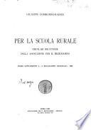 Per la scuola rurale