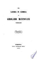 Per laurea in Chimica di Girolamo Mantovani Veneziano