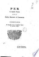 Per li fratelli Terres coll'illustre marchese di Cammarota [Clemente Gaito, Vincenzo Canofilo]