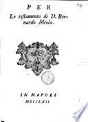 Per lo testamento di d. Bernardo Meola [Gioseppe Pasqual Cirillo]