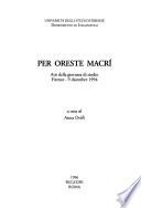 Per Oreste Macrí