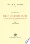 Per un mondo più giusto. Scritti su questione femminile e socialismo (1978-205)
