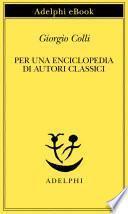 Per una enciclopedia di autori classici