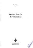 Per una filosofia dell'educazione