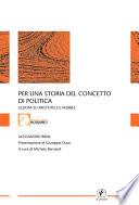 Per una storia del concetto di politica