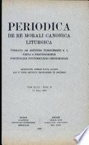 Periodica de re morali canonica liturgica