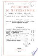 Periodico di matematiche storia, didattica, filosofia