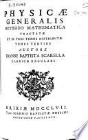 Physicae generalis methodo mathematica
