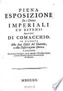 Piena Esposizione de i (sic!) diritti Imperiali ed Estensi sopra la citta di Comacchio, in risposta alle due difese del dominio (etc.)