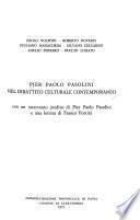 Pier Paolo Pasolini nel dibattito culturale contemporaneo