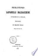 Pierantonio Laparelli Baldacchini cavaliere di S. Stefano ricordo di Mauro Ricci delle scuole pie