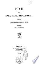Pio 2. già Enea Silvio Piccolomini nella inaugurazione della sua statua in Siena nell'agosto 1850