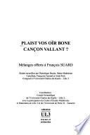 Plaist vos oïr bone cançon vallant ?